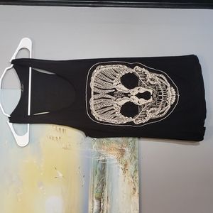 Skull tank top,, it Closet racer back top with embroidered skull